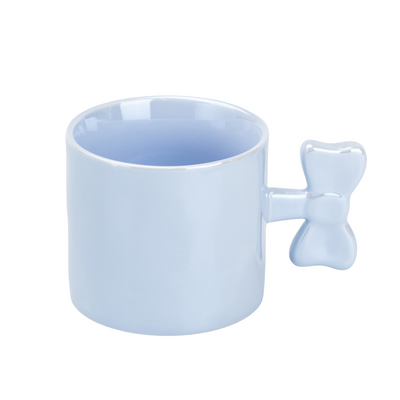 Чашка з ручкою у вигляді бантика керамічна 350 мл Блакитна HP7185BL фото