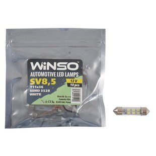 Автолампа Winso LED 12V SMD SV8.5 T11x36, 10шт 127480 127480 фото