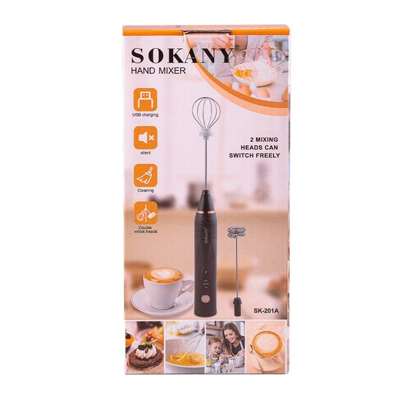 Спінювач молока Sokany SK201AW Hand Mixer USB 1200mAh White капучинатор для молока SK201AW фото