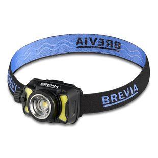 Фонарь налобный Brevia 600Lm, 3W CREE XPG+COB, 1200mAh/3xAAA, Zoom, с сенсором белый/красный 14500ERBX1 фото