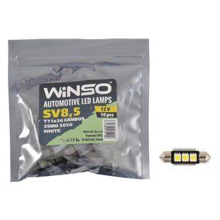 Автолампа Winso LED 12V SMD SV8.5 T11x36, 10шт 127560 127560 фото