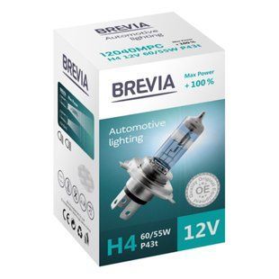 Галогенова лампа Brevia H4 12V 60/55W P43t Max Power +100% CP 12040MPC фото