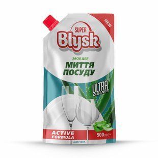 Засіб для миття посуду Super Blysk алое вера дой-пак, 500мл SB51332 фото