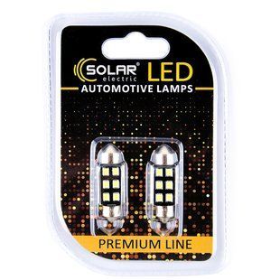 Автолампа Solar LED 12V SV8.5 T11x36 6SMD white, 2шт SL1362 SL1362 фото