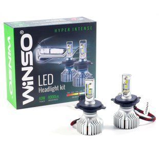 Автолампа Winso LED H4 12/24V 60W 8000Lm 6500К ZES Chip, 2шт 798400 фото