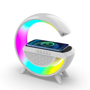 Портативна колонка с беспроводной зарядкой Big G LED Wireless Charging Speaker колонка для телефона BT2301W фото