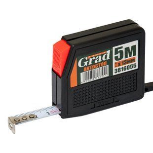Рулетка с автостопом 5м&times;13мм (черная) GRAD (3816055) TR3816055 фото