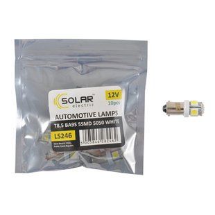 Автолампа Solar LED 12V T8.5 BA9s 5smd 5050 white 10шт LS246_P фото