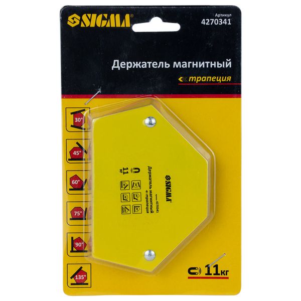 Магнит для сварки трапеция 11кг 78×32×47×28.5мм (30,45,60,90,75,135°) SIGMA (4270341) 4270341 фото