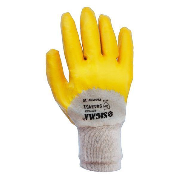 Рукавички трикотажні з нітриловим покриттям р10 (жовті) 120 пар SIGMA (9443451) 9443451 фото