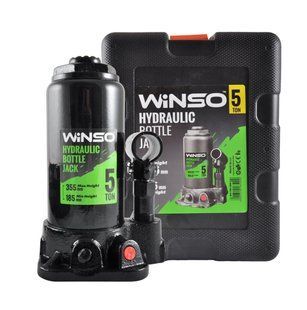 Домкрат гідравлічний пляшковий Winso 5т 185-355мм у кейсі 185000 фото
