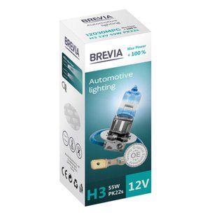 Галогенова лампа Brevia H3 12V 55W PK22s Max Power +100% CP 12030MPC фото