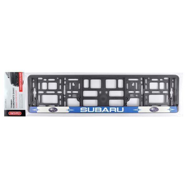 Рамка Сarlife под номер, цветная печать, Subaru бело-синяя NH011 фото