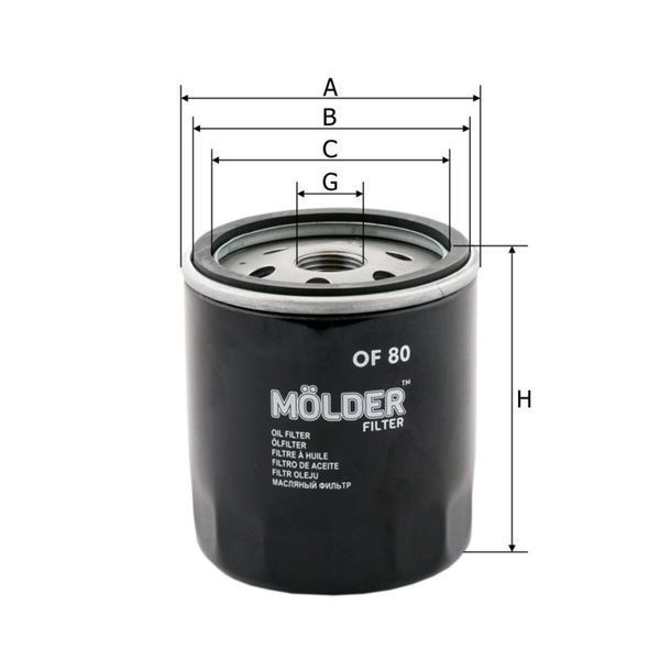 Фильтр масляный Molder Filter OF 80 (WL7129, OC90o. F., W71275) OF80 фото