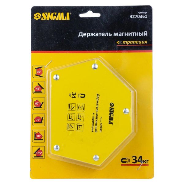 Магнит для сварки трапеция 34кг 105×65×65×45мм (30,45,60,75,90,135°) SIGMA (4270361) 4270361 фото