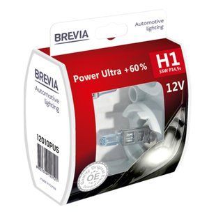 Галогенова лампа Brevia H1 12V 55W P14.5s Power Ultra +60% S2 12010PUS фото