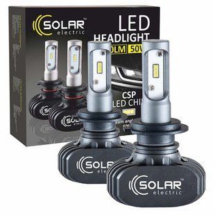 Автолампа Solar LED H7 12/24V 6000K 4000Lm 50W Seoul CSP 19x19 8107 фото