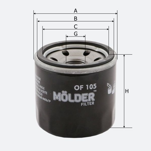 Фільтр масляний Molder Filter OF105 (WL7119, OC215, W672) OF105 фото