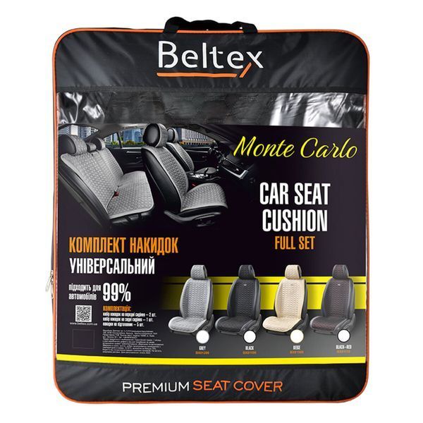 Комплект премиум накидок для сидений Beltex Monte Carlo, black BX81100 фото