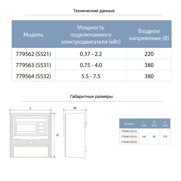 Пульт управління 380В 0.75-4.0кВт+датчик рівня AQUATICA S531 (779563) 779563 фото