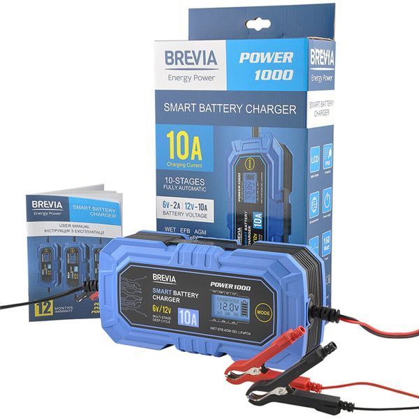 Зарядное устройство АКБ Brevia Power 6/12В 200А&middot;час 10А 21000EP фото