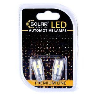 Автолампа Solar LED 12V T10 W2.1x9.5d 6SMD white, 2шт SL1347 SL1347 фото
