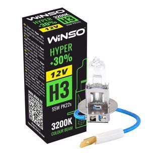 Галогенова лампа Winso H3 12V 55W PK22s HYPER +30% 712300 фото
