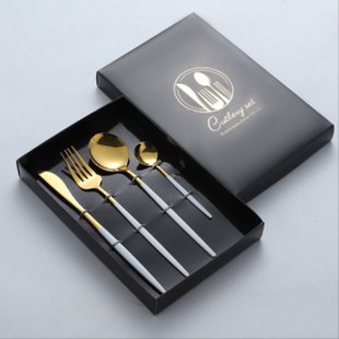 Набір столових приборів Cutlery set із нержавіючої сталі на 1 персону 4 штуки столовий набір HP96915 фото