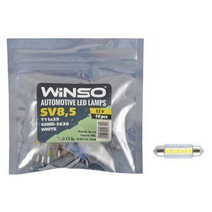 Автолампа Winso LED 12V SMD SV8.5 T11x39 4LEDS 5630 white 10шт 127510 фото