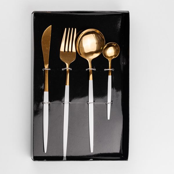 Набір столових приборів Cutlery set із нержавіючої сталі на 1 персону 4 штуки столовий набір HP96915 фото