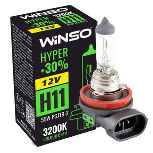 Галогенова лампа Winso H11 12V 55W PGJ19-2 HYPER +30% 712810 фото