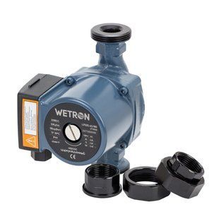 Насос циркуляційний 100Вт Hmax 6м Qmax 75л/хв &Oslash;1 1/2" 180мм+гайки &Oslash;1" WETRON (774532) TR774532 фото