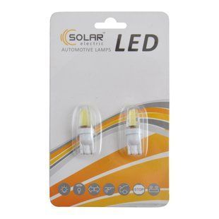 Автолампа Solar LED 12-24V T10 W2.1x9.5d COB 1,5W 70lm White, 2шт LC346_B2 фото
