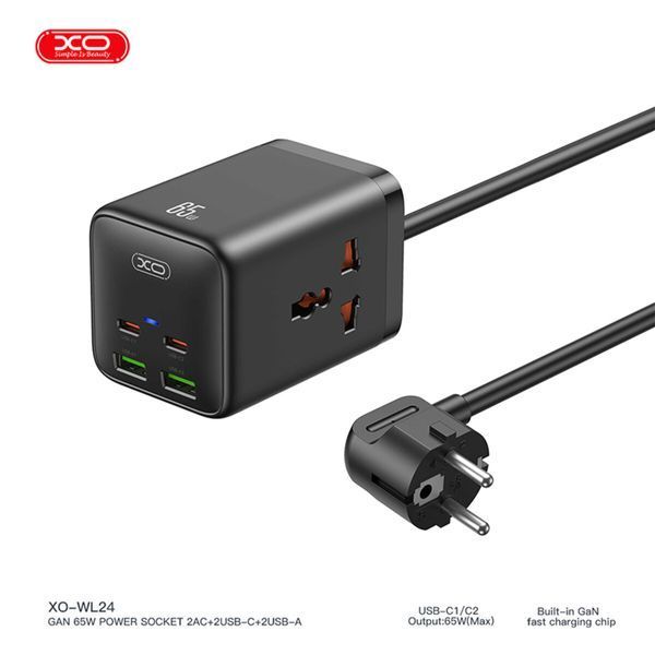 Сетевое зарядное устройство XO WL24 Fast Charging Desktop Charger Array Plug 65W черный XO-WL24 фото