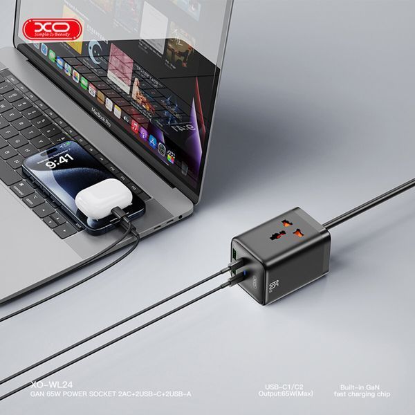 Сетевое зарядное устройство XO WL24 Fast Charging Desktop Charger Array Plug 65W черный XO-WL24 фото