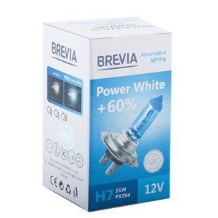 Галогенова лампа Brevia H7 12V 55W PX26d Power White +60% 4300K CP 12070PWC фото