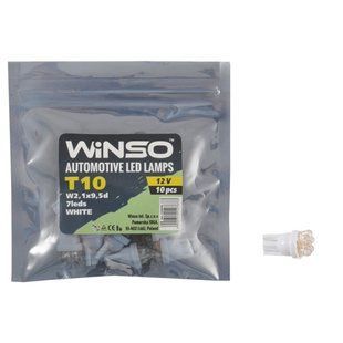 Автолампа Winso LED 12V FLUX T10 W2.1x9.5d, 10шт 127670 127670 фото