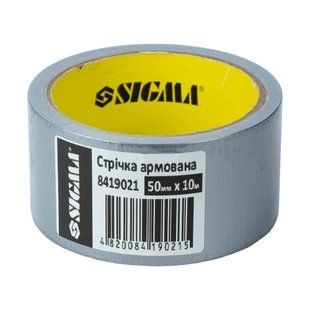 Лента армированная (серая) 50мм&times;10м SIGMA (8419021) 8419021 фото