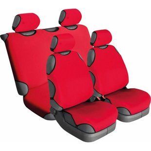 Чехлы универсал Beltex Delux красный на 4 сиденья, без подголовников BX14610 фото