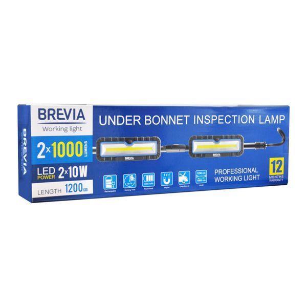 Лампа инспекционная Brevia LED 120-190см 2x10W COB 2x1000lm 2x4000mAh Power Bank, type-C 11520 фото