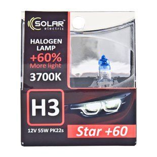 Галогенова лампа Solar H3 12V 55W PK22s Starlight +60%, SET 1233S2 фото
