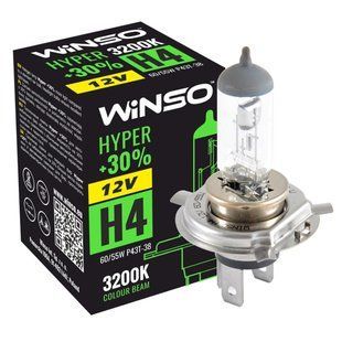 Галогенова лампа Winso H4 12V 60/55W P43t-38 HYPER +30% 712400 фото