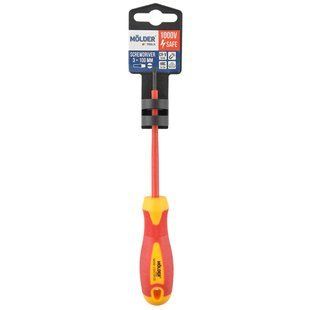Викрутка Molder шліцева діелектрична VDE 1000В, SL3x100mm MT35002 фото