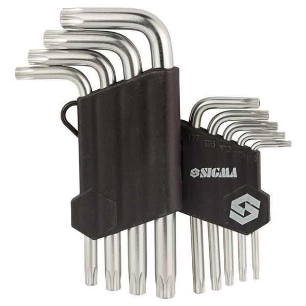 Ключі TORX 9шт T10-T50 мм CrV (короткі з отвором) SIGMA (4022211) 4022211 фото