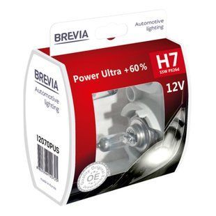 Галогенова лампа Brevia H7 12V 55W PX26d Power Ultra+ 60% S2 12070PUS фото