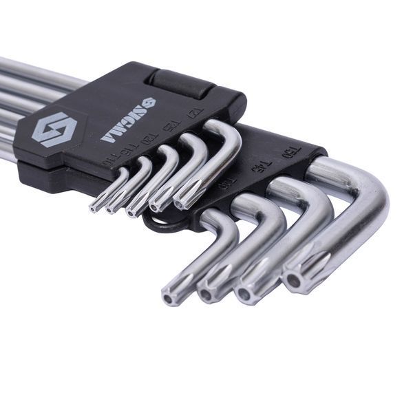 Ключи TORX 9шт T10-T50мм CrV (длинные с отверстием) SIGMA (4022231) 4022231 фото