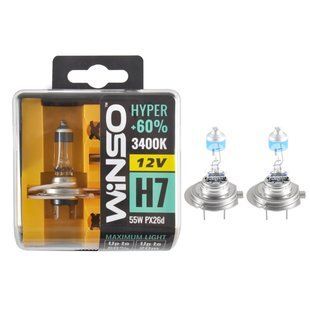 Галогеновая лампа Winso H7 12V 55W PX26d SET HYPER +60% 2шт 712730 фото