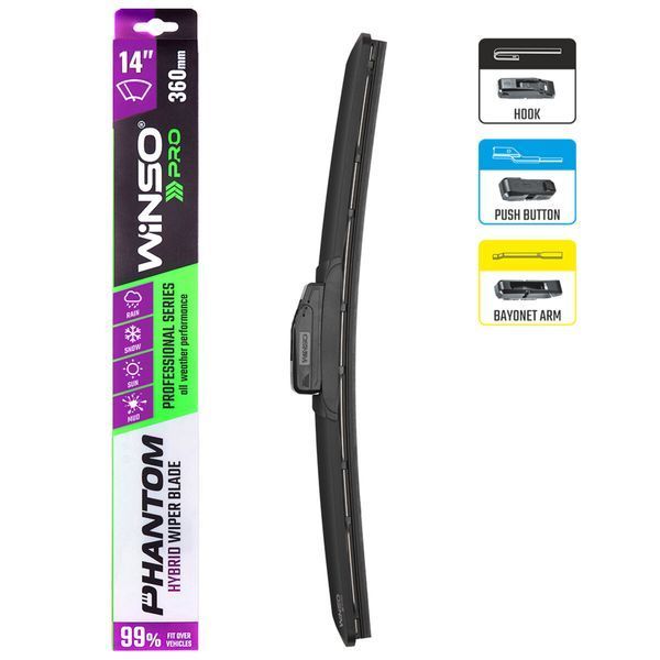 Щетка стеклоочистителя гибридная Winso Pro Phantom 14/360мм 118360 фото