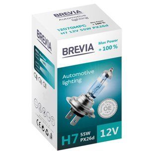 Галогенова лампа Brevia H7 12V 55W PX26d Max Power +100% CP 12070MPC фото