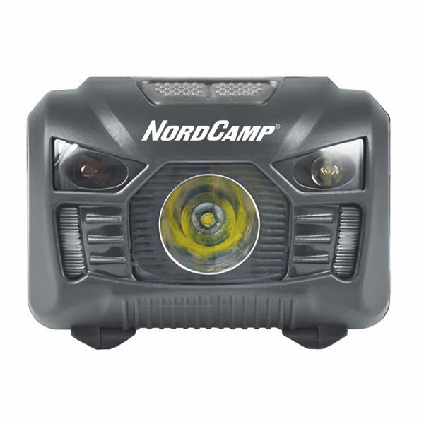 Фонарь налобный Nord Camp 100Lm, 3W LED, 3xAAA, с сенсором белый/красный NC30200 фото